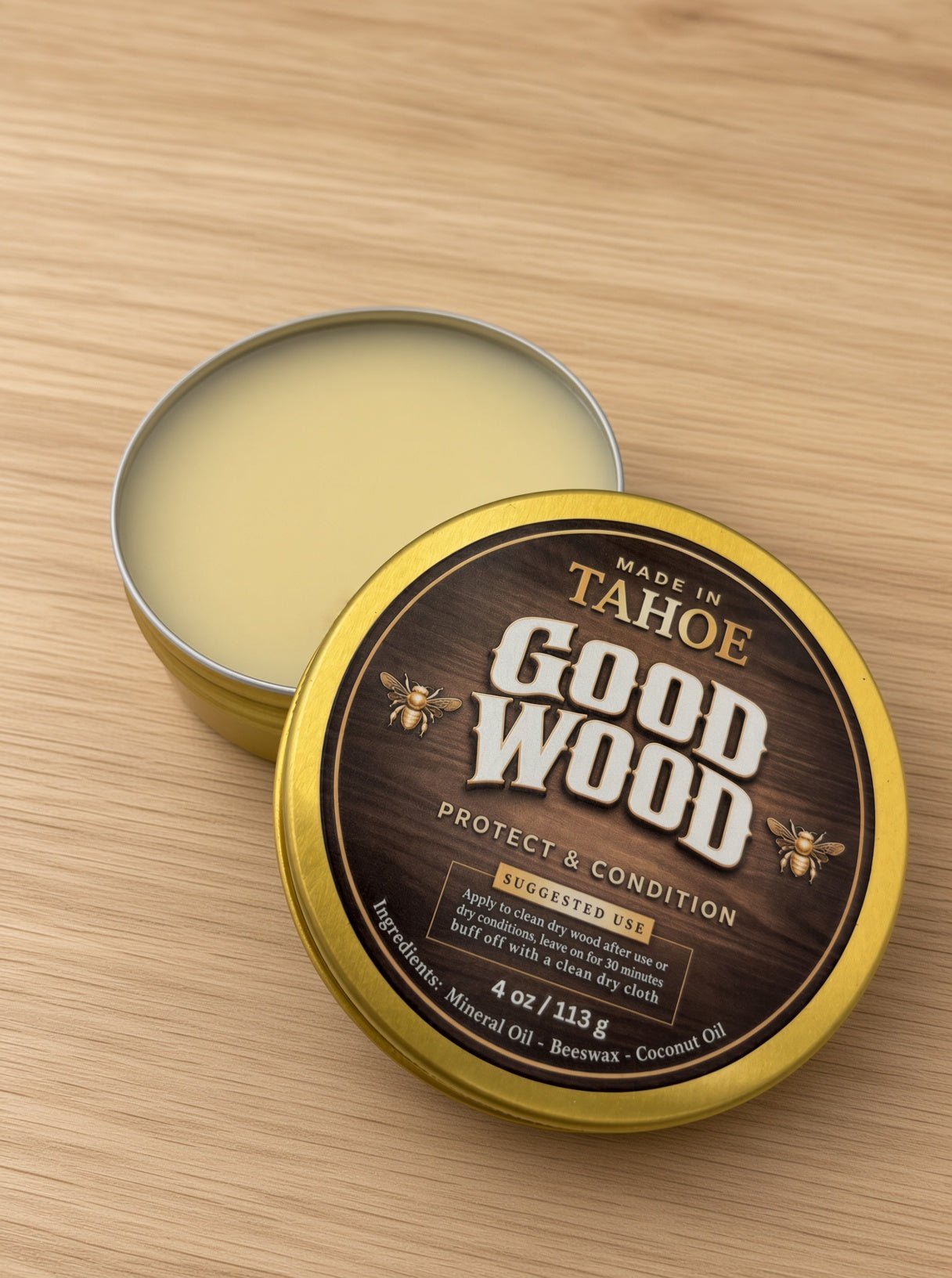 Good Wood Wax – Lake Tahoe-Made Beeswax Wood Conditioner - Lake Tahoe Gifts