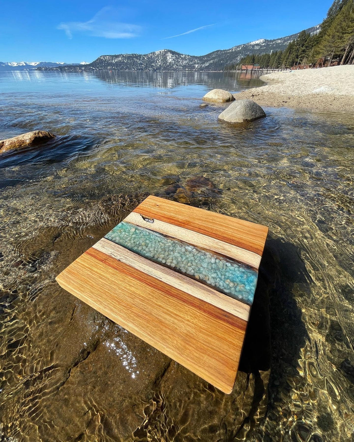 Canary Wood & Epoxy Charcuterie Board - Lake Tahoe Gifts