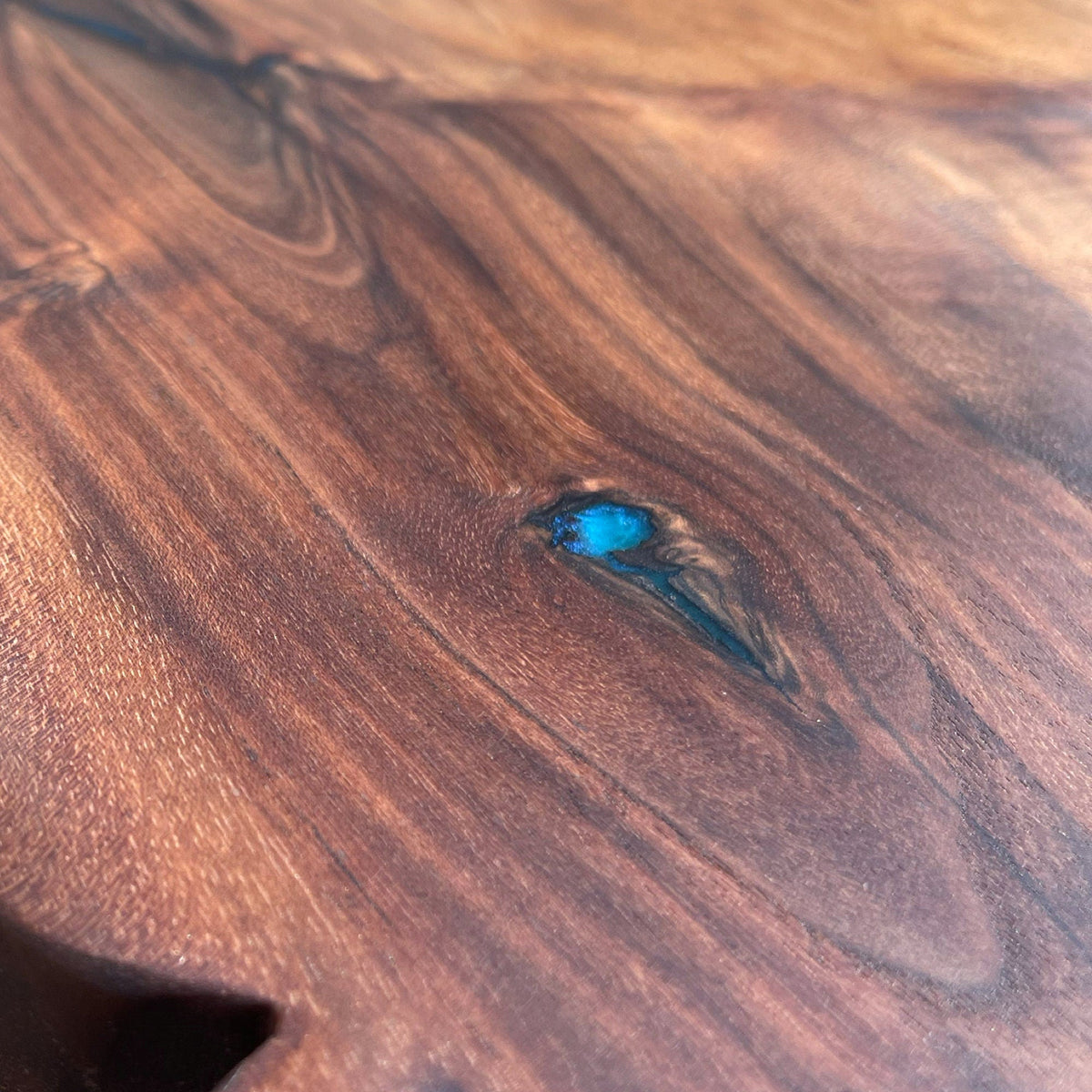 The Original Lake Tahoe Cheese Board In Walnut with Turquoise Acrylic - Lake Tahoe Gifts