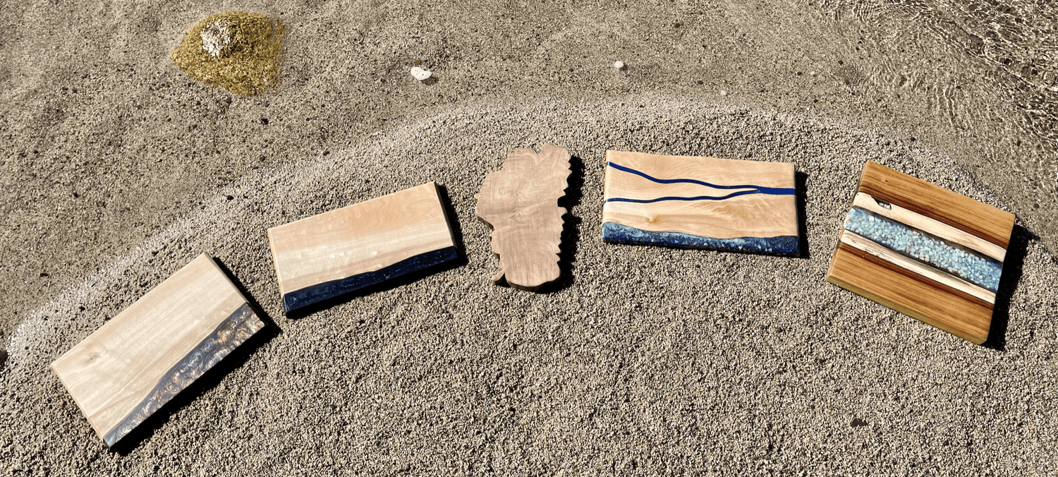 Curly Maple & Epoxy Resin Charcuterie Boards - Rustic Incline