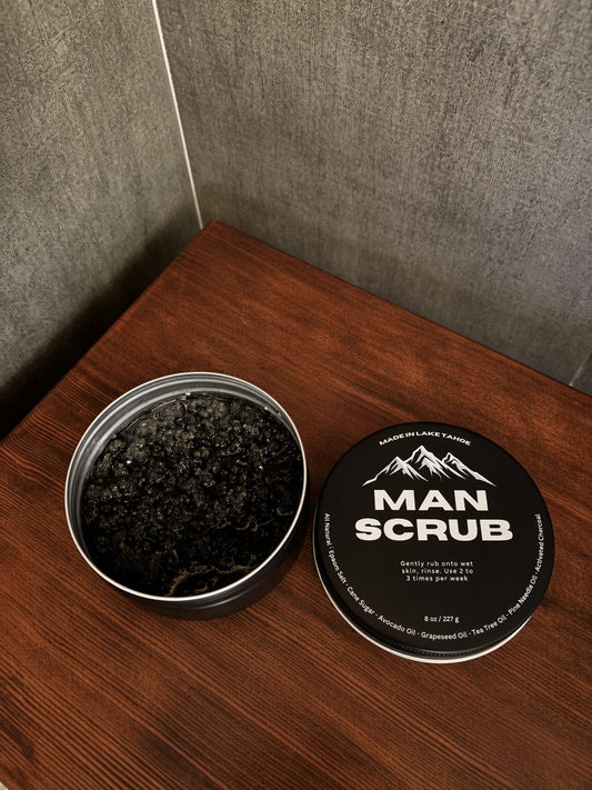 All-Natural Activated Charcoal Body Scrub for Men | Made in Lake Tahoe 8oz - Lake Tahoe Gifts