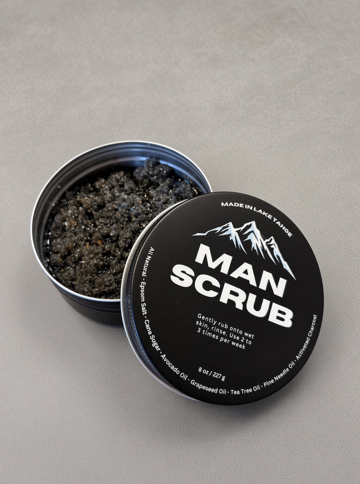 All-Natural Activated Charcoal Body Scrub for Men | Made in Lake Tahoe 8oz - Lake Tahoe Gifts