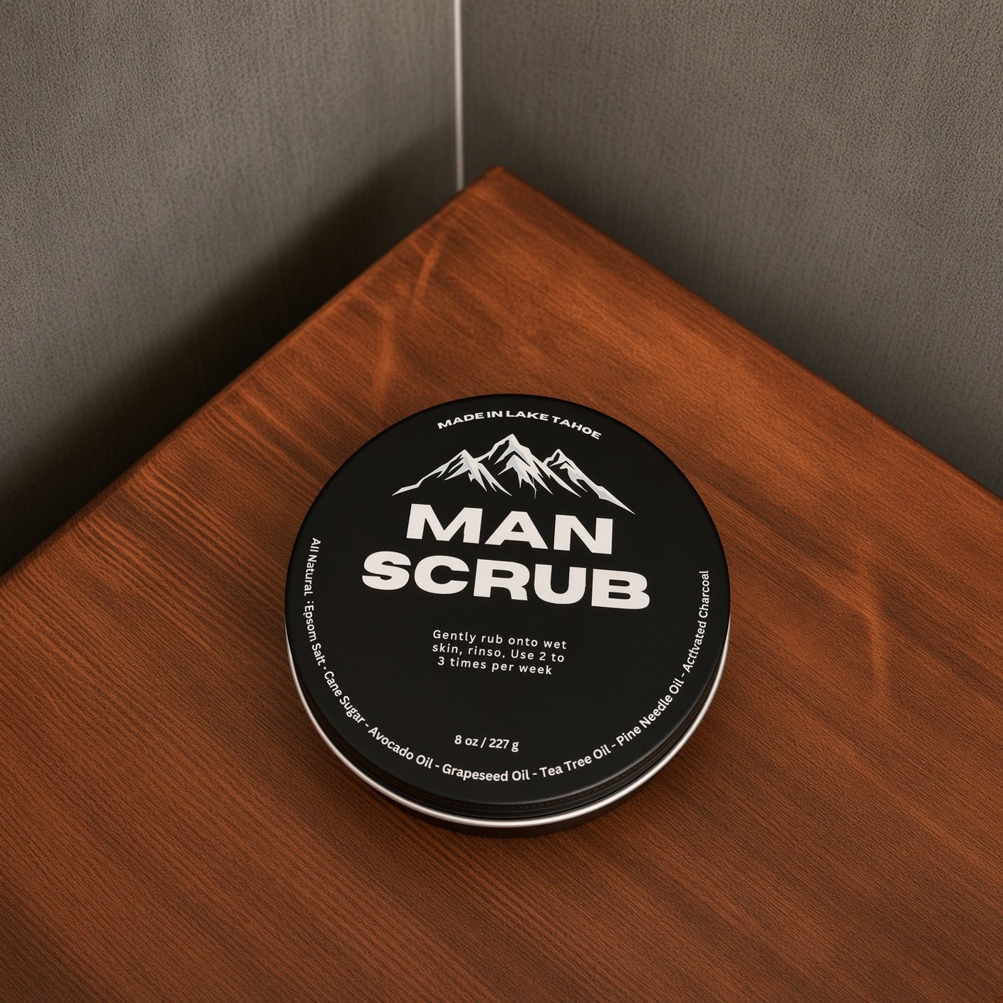 All-Natural Activated Charcoal Body Scrub for Men | Made in Lake Tahoe 8oz - Lake Tahoe Gifts