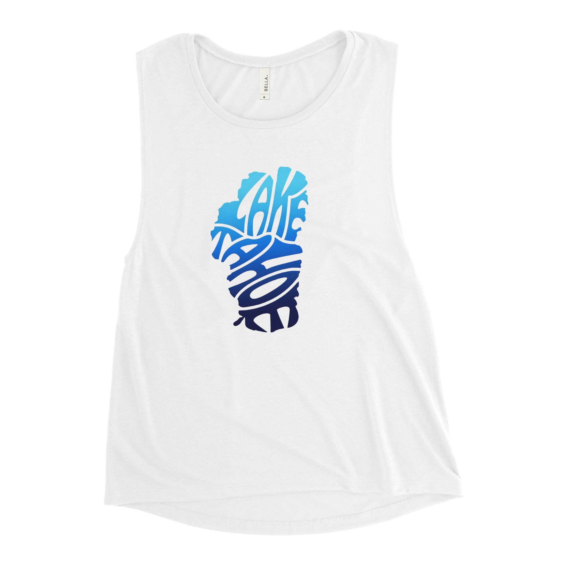 Ladies’ Lake Tahoe Tank Top In Bright Blue Fade - Rustic Incline