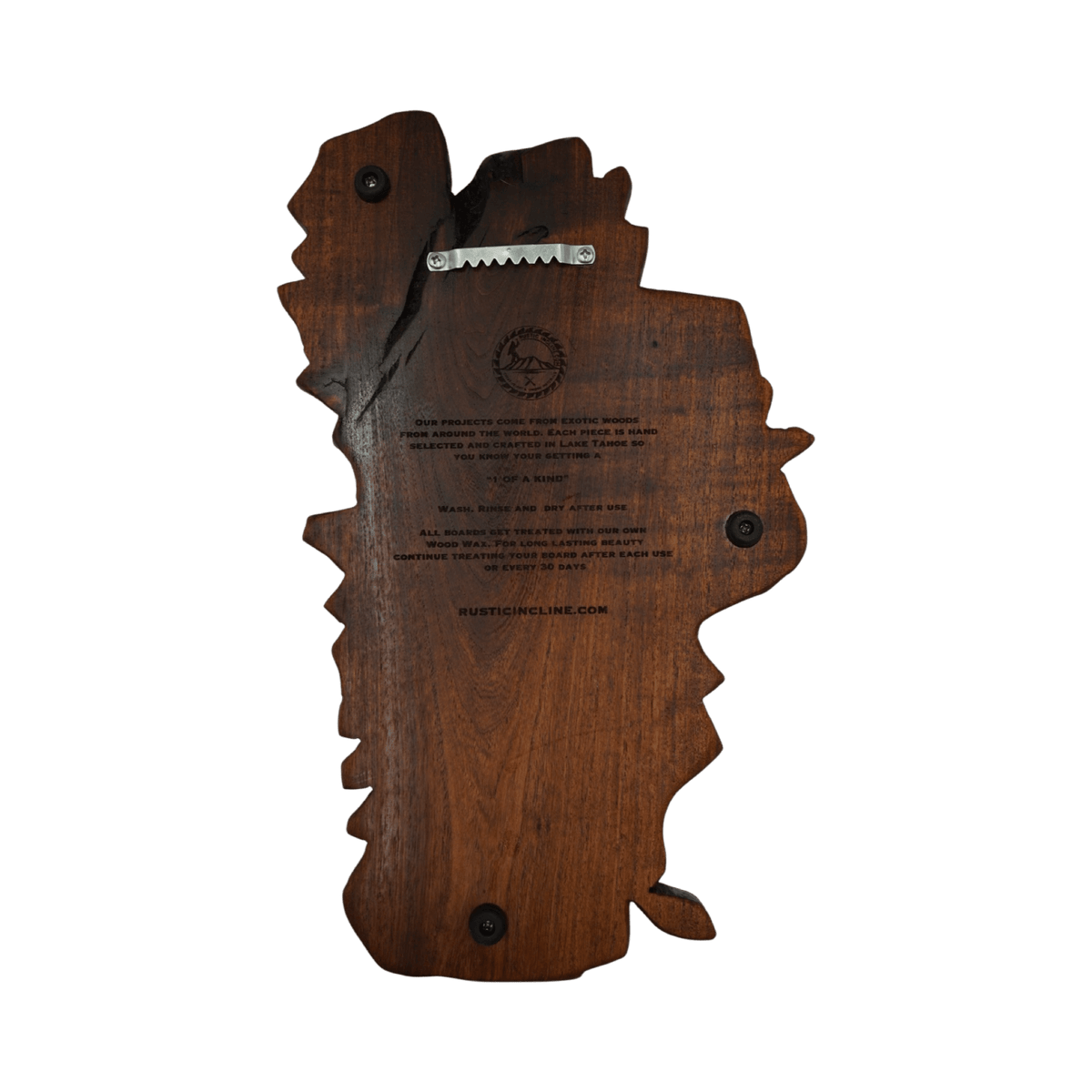 Lake Tahoe Charcuterie Board in Sapele with Blue Resin Compass - Lake Tahoe Gifts