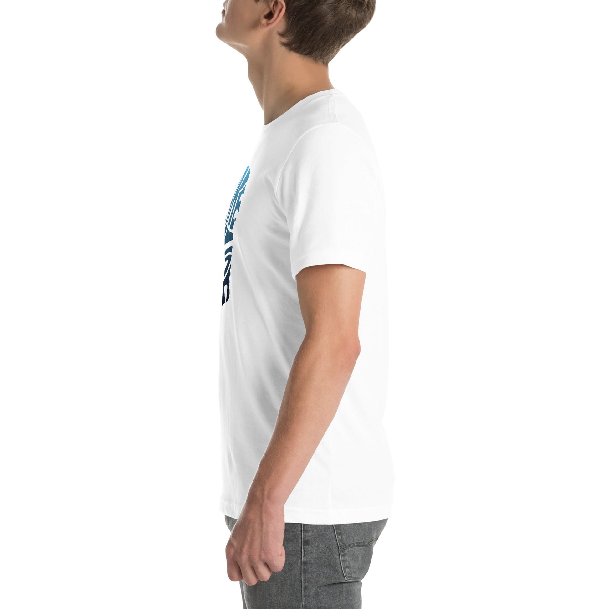 Lake Tahoe T Shirt Words in Teal - Rustic Incline