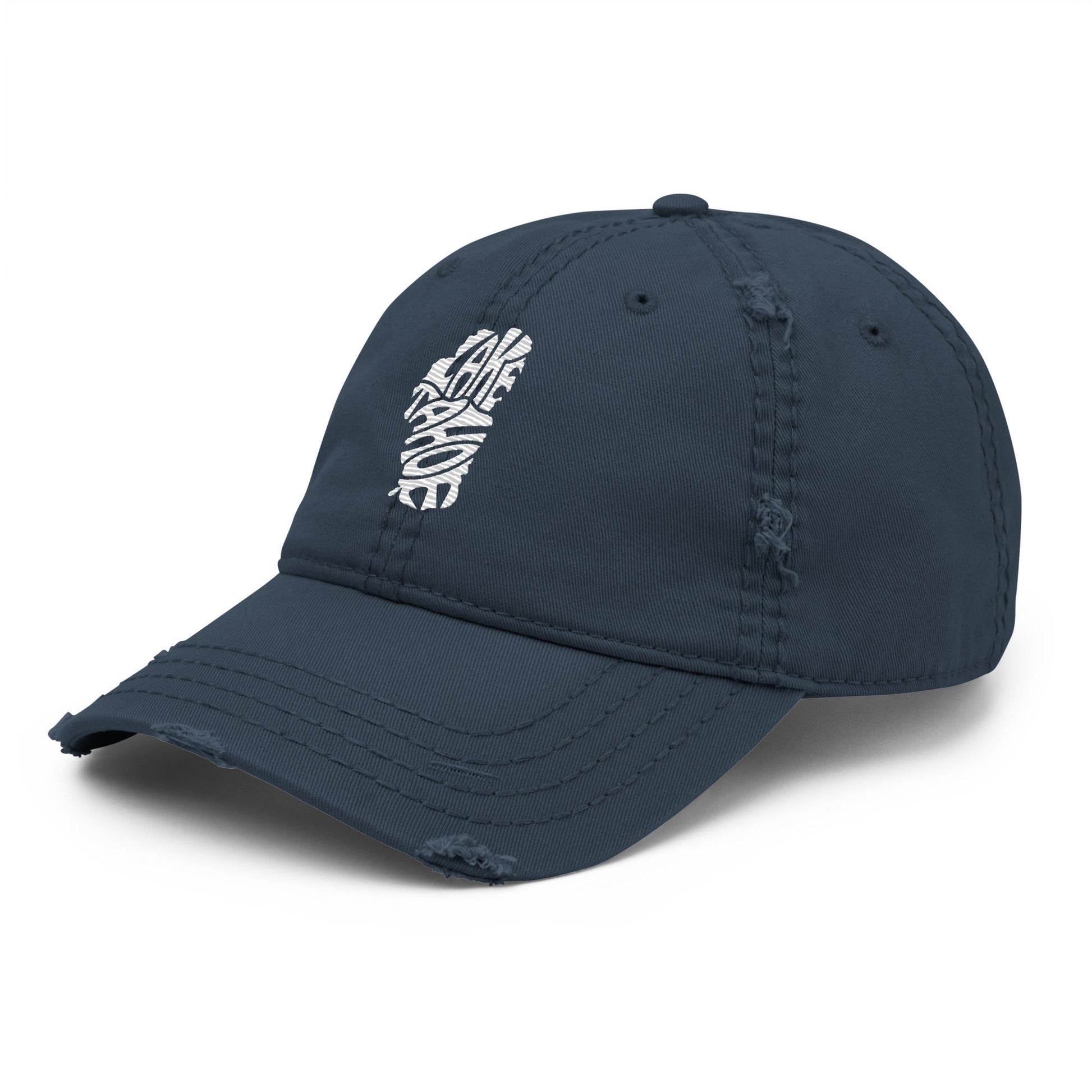 Lake Tahoe Words in White on A distressed Dad Hat - Rustic Incline