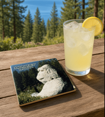 Monkey Rock Lake Tahoe Coaster – Iconic Tahoe Landmark Souvenir - Lake Tahoe Gifts