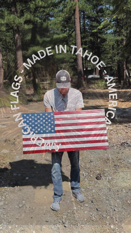 Distressed Wood American Flag Wall Art -  Large