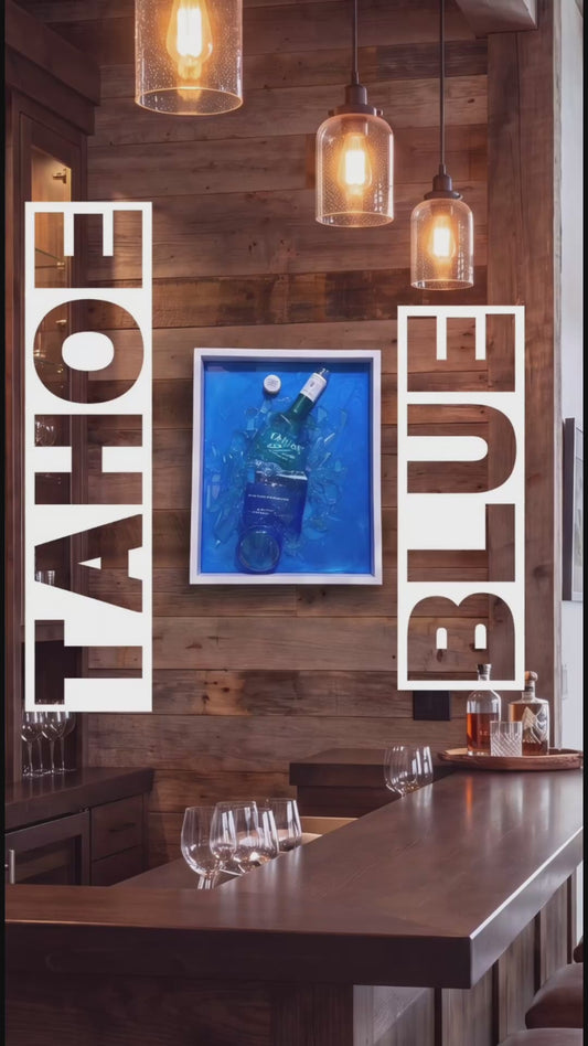 Smashed Tahoe Blue Vodka Bottle Wall Art