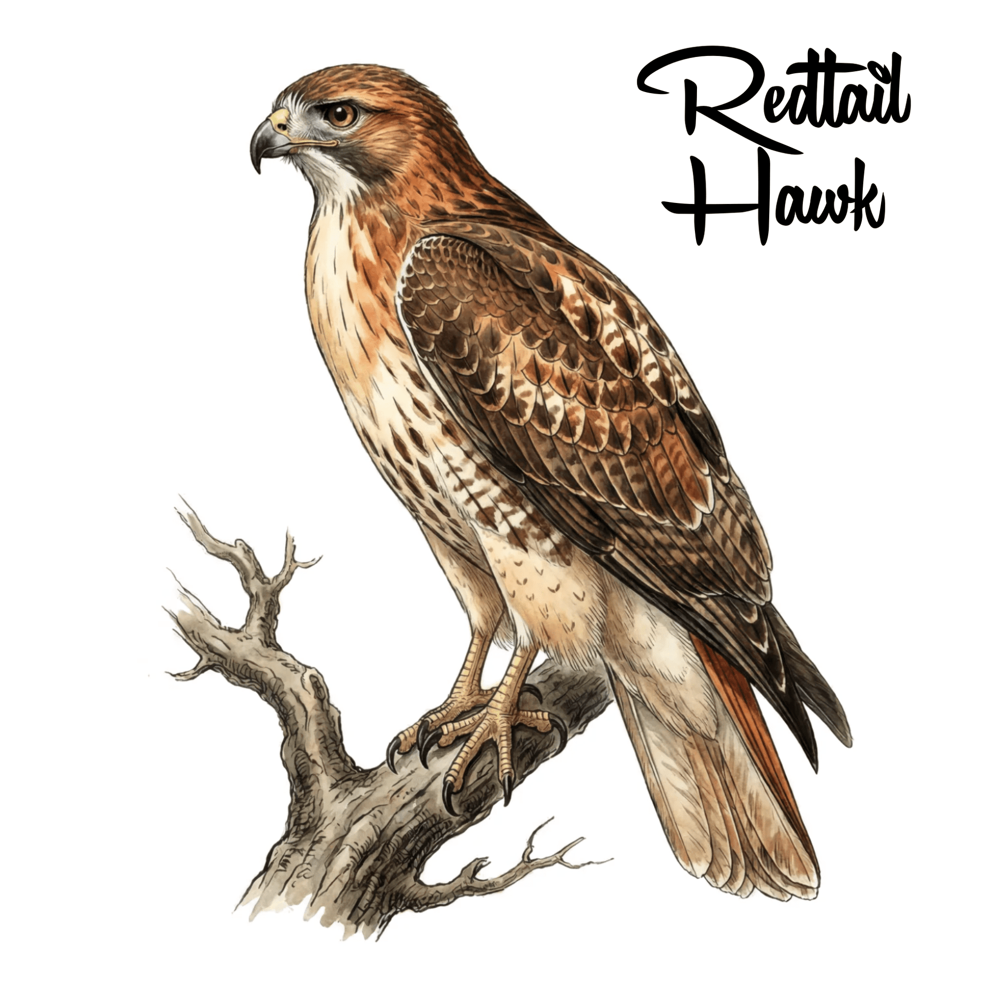Red Tailed Hawk Native Lake Tahoe Bird Coaster - Lake Tahoe Gifts
