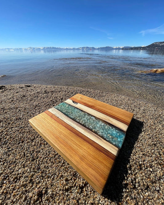 Canary Wood & Epoxy Charcuterie Board - Lake Tahoe Gifts