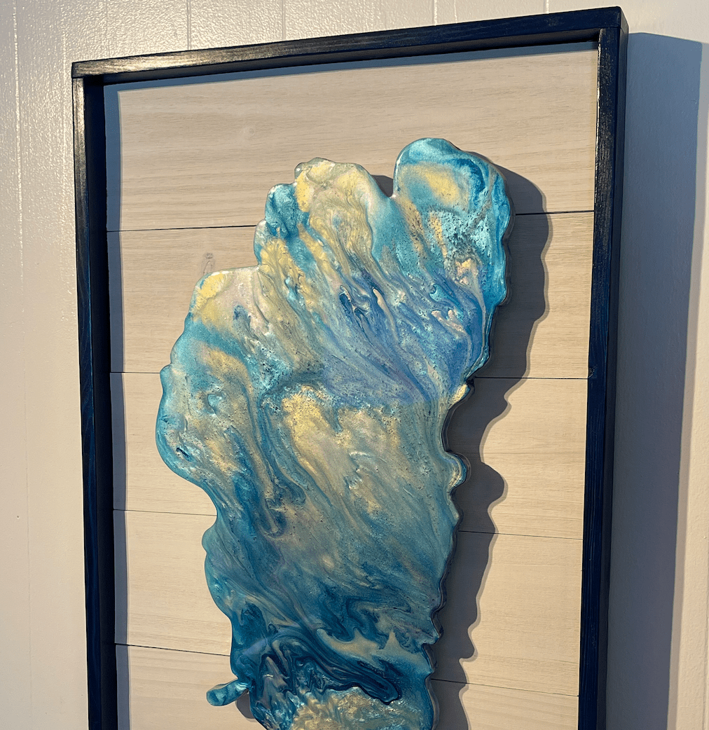 Framed Lake Tahoe Resin Art with LED lights - Lake Tahoe Gifts