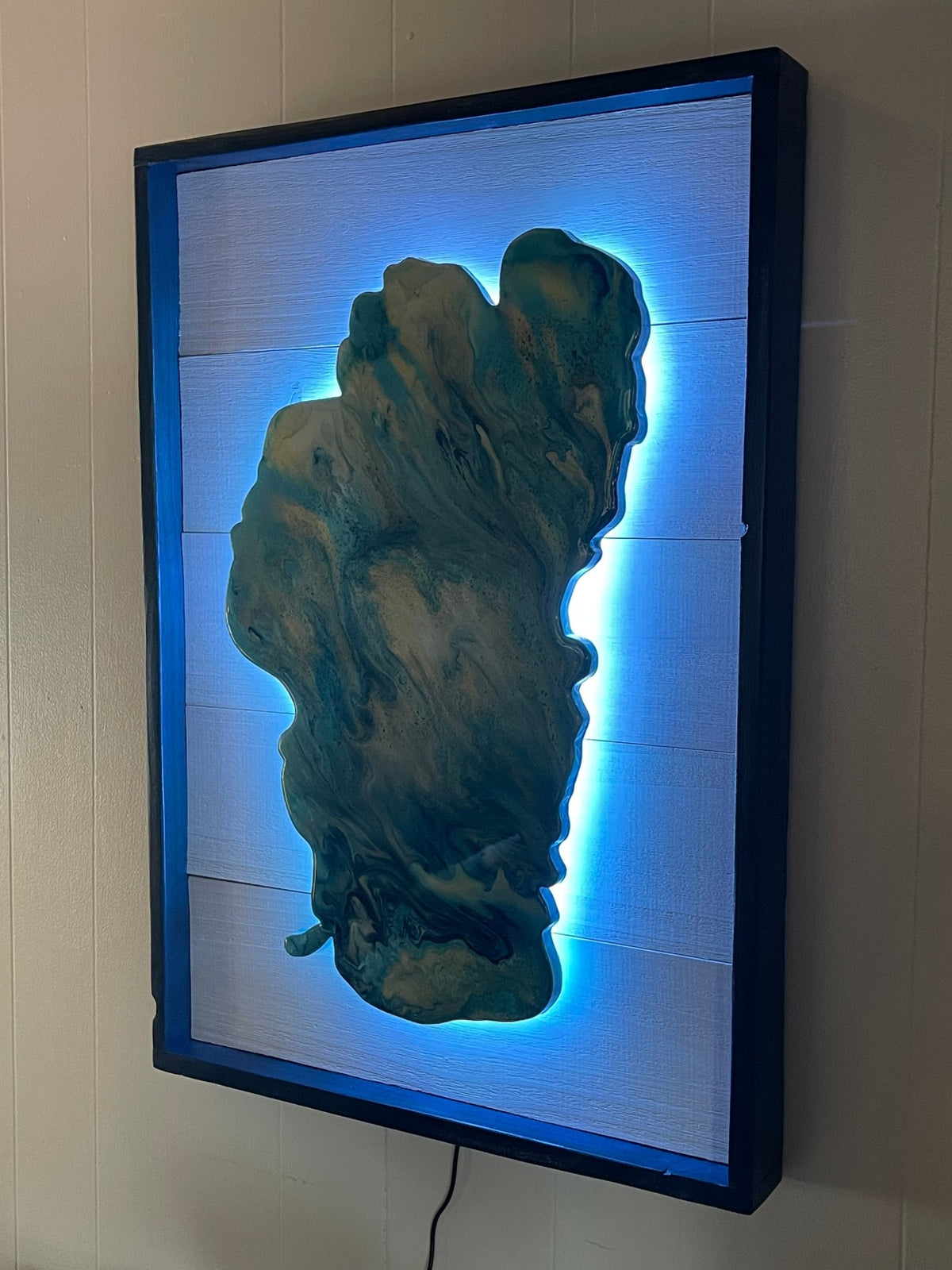 Framed Lake Tahoe Resin Art with LED lights - Lake Tahoe Gifts
