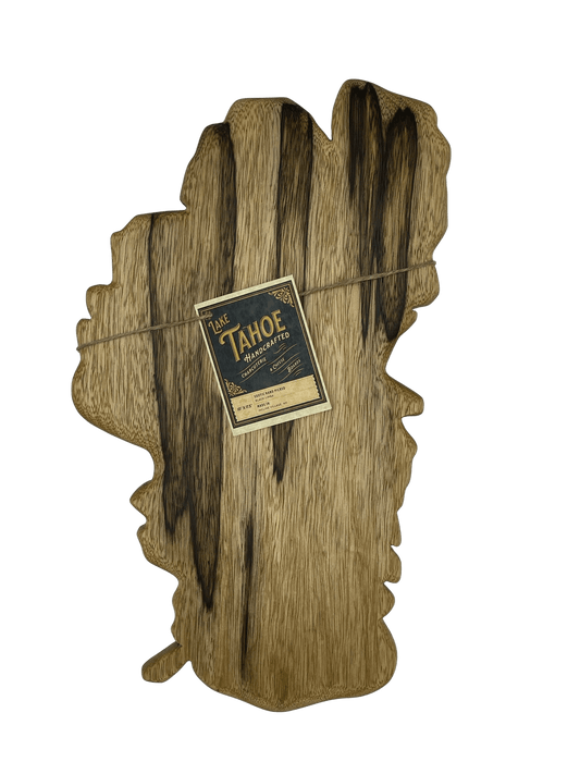 Lake Tahoe Charcuterie Board & Wall Art in Black Limba Wood - Lake Tahoe Gifts