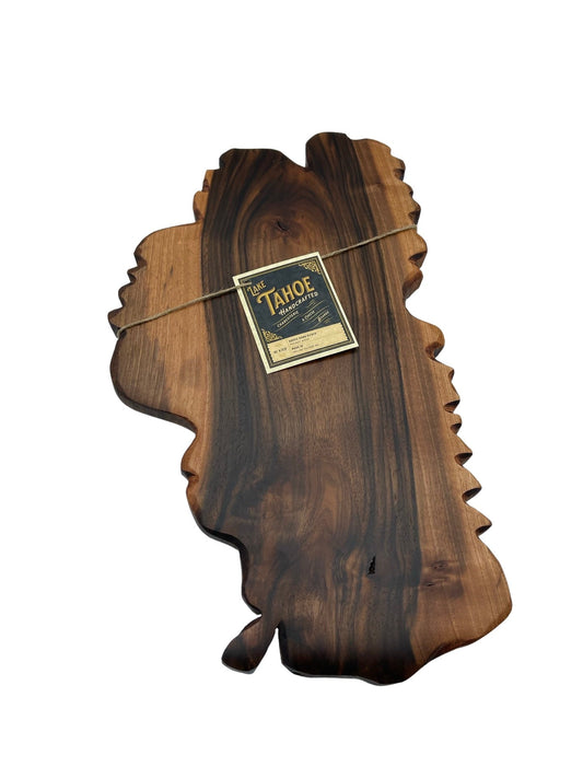 Lake Tahoe Shaped Charcuterie Board + Wall Art Made With English Walnut - Lake Tahoe Gifts